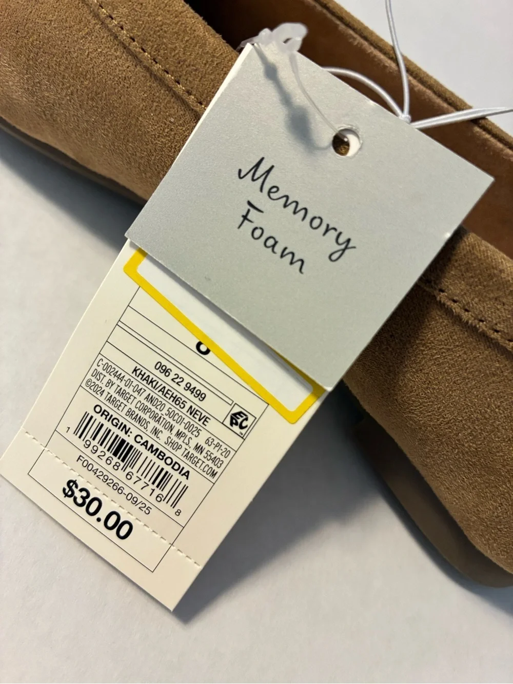 NWT A New Day Khaki Tan Neve Shoes Memory Foam Women’s size 9.5